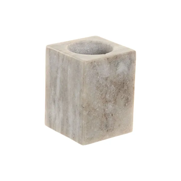 Hammasharjateline Home ESPRIT Valkoinen Ruskea Marmori 7,5 x 7,5 x 10,5 cm