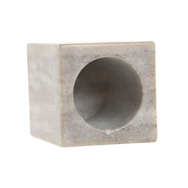 Toothbrush Holder Home ESPRIT White Brown Marble 7,5 x 7,5 x 10,5 cm