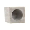 Toothbrush Holder Home ESPRIT White Brown Marble 7,5 x 7,5 x 10,5 cm