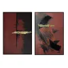 Полотно Home ESPRIT Чёрный Красный современный 83 x 4 x 123 cm (2 штук)