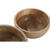 Pöytäkoriste Home ESPRIT Ruskea Köysi Mangopuu 25 x 25 x 10 cm (2 osaa)