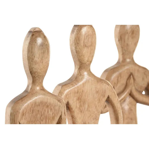 Dekoratyvinė figūrėlė Home ESPRIT Šviesiai rudas Natūralus Yoga Arabas 17,7 X 6 X 28,5 CM (3 vnt.)