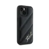 Karl Lagerfeld Diagonal Quilted Script - Case for iPhone 15 / 14 / 13 (Black)