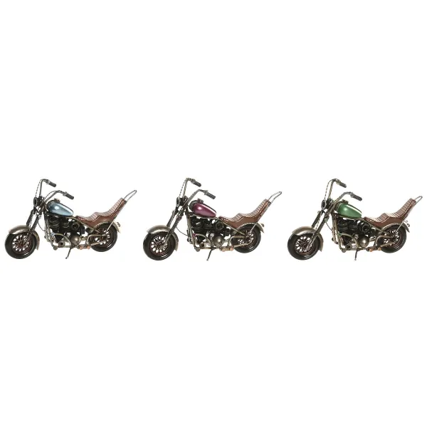 Dekoratīvās figūriņas Home ESPRIT Zils Zaļš Ceriņš Motocikls Vintage 23 x 8 x 11 cm (3 gb.)