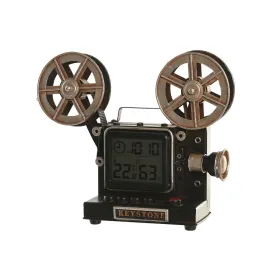 Table clock Home ESPRIT Black Silver Vintage