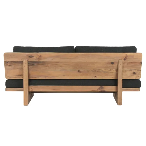 Sofa Home ESPRIT Black Natural 195 x 90 x 78 cm