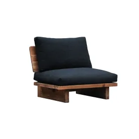 Fotelis Home ESPRIT Juoda Natūralus 95 x 88 x 75 cm