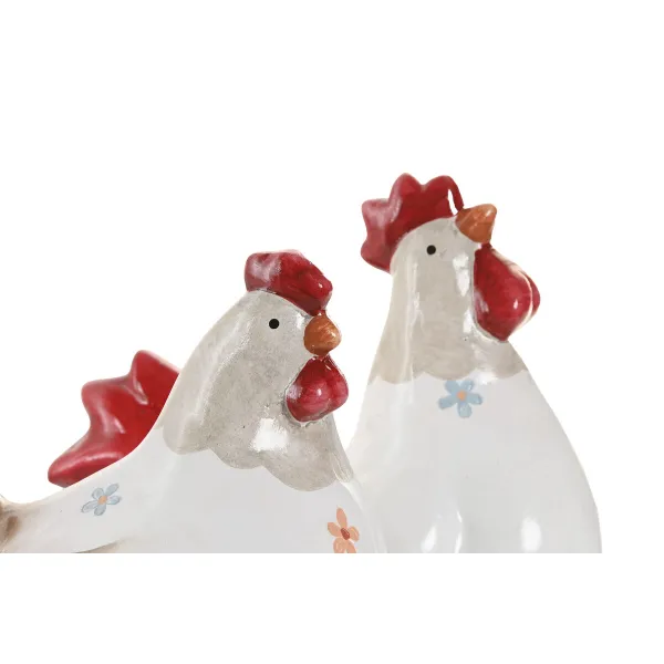 Декоративная фигура Home ESPRIT Белый Красный Курица 14,5 X 23 X 23,5 CM (2 штук)
