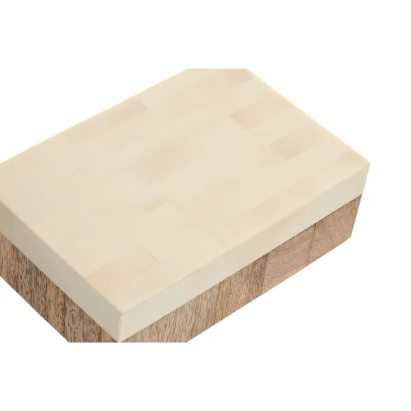 Korurasia Home ESPRIT Valkoinen Luonnollinen Hartsi Mangopuu 18 x 13 x 7,5 cm (2 Kappaletta)