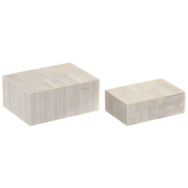 Korurasia Home ESPRIT Valkoinen Hartsi Mangopuu 18 x 13 x 7,5 cm (2 Kappaletta)