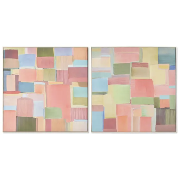 Полотно Home ESPRIT Абстракция город 102,5 x 3,5 x 102,5 cm (2 штук)