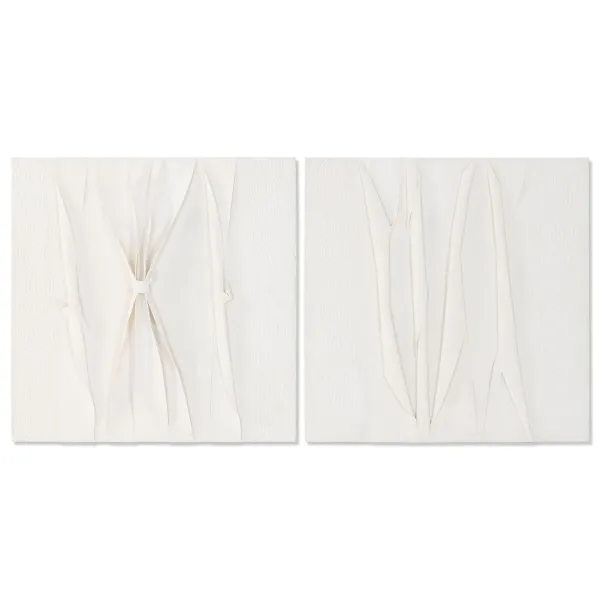 Полотно Home ESPRIT Белый Абстракция Скандинавский 60 x 3,5 x 60 cm (2 штук)