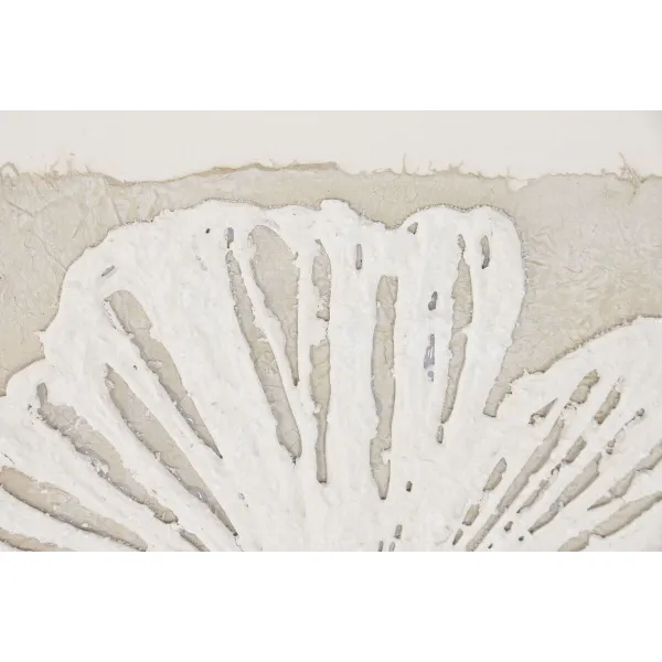 Drobė Home ESPRIT Balta Rusvai gelsva Augalo lapas Cottage 62,5 X 3,5 X 62,5 CM (2 vnt.)