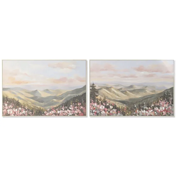 Полотно Home ESPRIT Синий Зеленый гора 120 x 3,5 x 80 cm (2 штук)