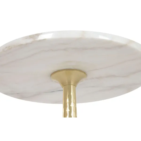 Side table Home ESPRIT White Golden 41 x 41 x 53 cm