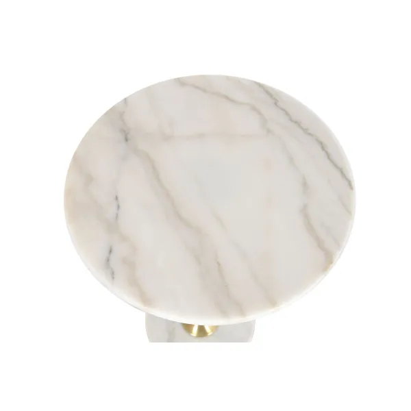 Side table Home ESPRIT White Golden 41 x 41 x 57 cm