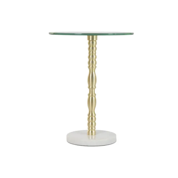 Side table Home ESPRIT White Golden 41 x 41 x 53 cm