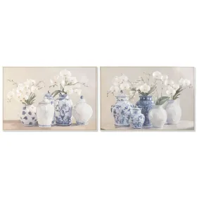Полотно Home ESPRIT Синий Белый Восточный Кувшин 122,5 X 4,5 X 82,5 CM (2 штук)