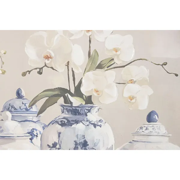 Kangas Home ESPRIT Sininen Valkoinen Itämainen Maljakko 122,5 X 4,5 X 82,5 CM (2 osaa)