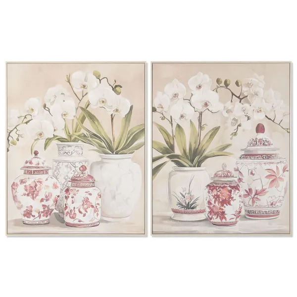 Полотно Home ESPRIT Белый Красный Восточный Кувшин 80 x 4,5 x 100 cm (2 штук)