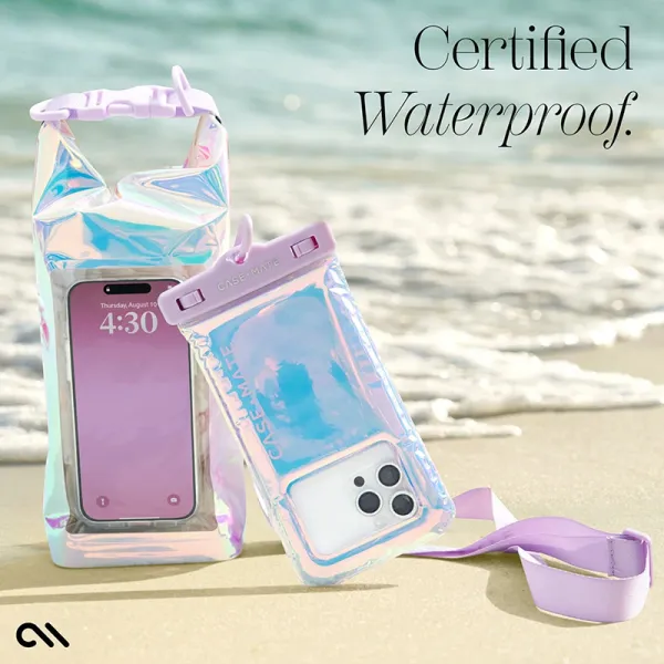 Case-Mate Waterproof Mini Phone Bucket Dry Bag - Waterproof bag with phone pocket up to 7" (Soap Bubble)