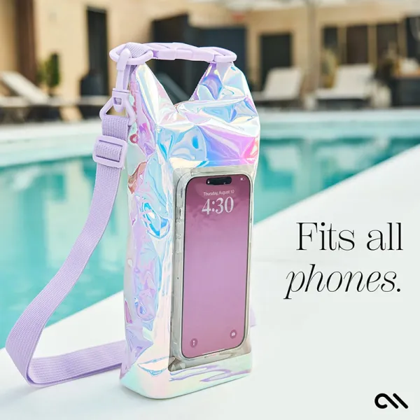 Case-Mate Waterproof Mini Phone Bucket Dry Bag - Waterproof bag with phone pocket up to 7" (Soap Bubble)
