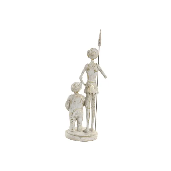 Decorative Figure Home ESPRIT White Golden 9 x 8 x 25 cm