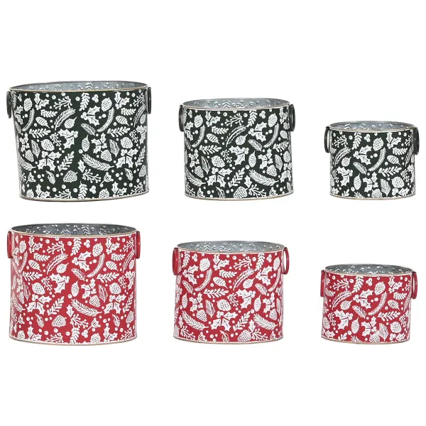 Ziemassvētku rotājumu komplekts Home ESPRIT Sarkans Zaļš Ziemassvētki 28,5 x 19,5 x 24 cm (3 Daudzums) (2 gb.)