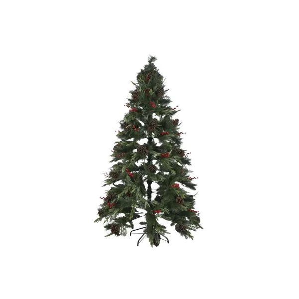 Naujametinė eglutė Home ESPRIT Raudona Žalia PVC 120 x 120 x 210 cm