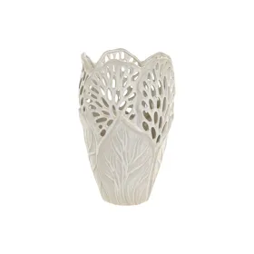 Vāze Home ESPRIT Balts Keramika Augu lapa 23 x 23 x 36 cm