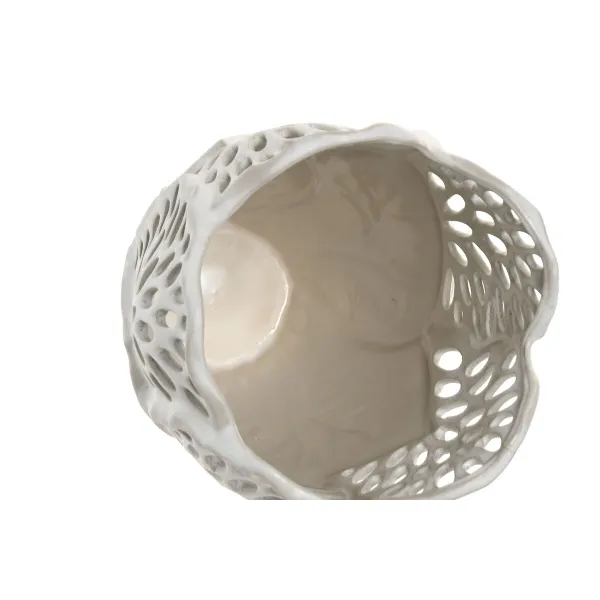 Vāze Home ESPRIT Balts Keramika Augu lapa 23 x 23 x 36 cm