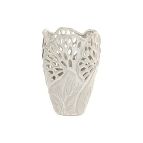Vāze Home ESPRIT Balts Keramika Augu lapa 18 x 18 x 25 cm