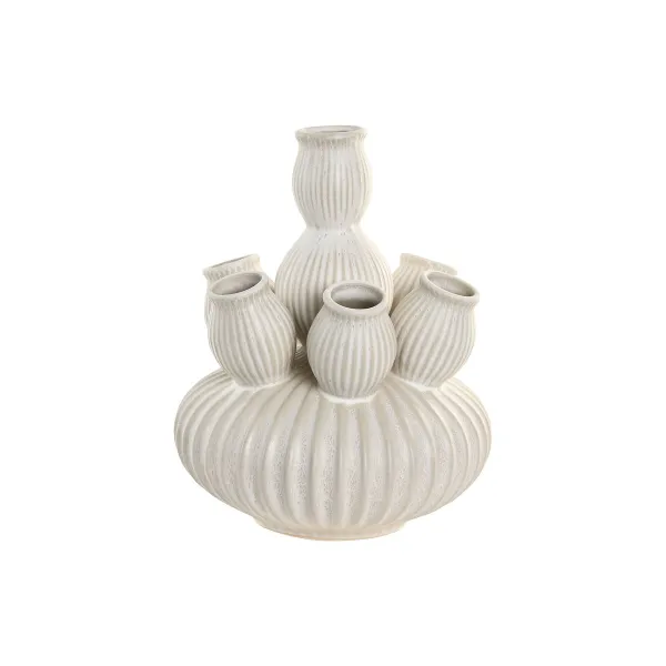 Vaza Home ESPRIT Kreminė Keramikinis Viduržemio 28 x 28 x 35 cm