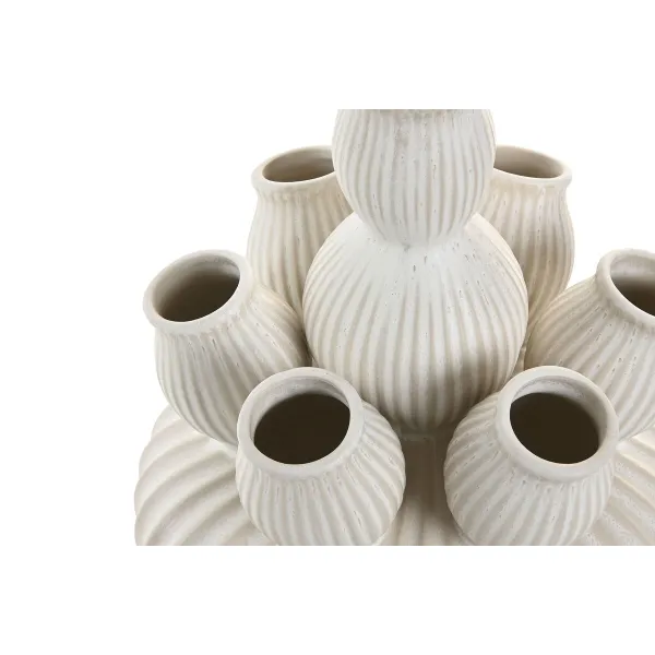 Vase Home ESPRIT Cream Ceramic Mediterranean 18 x 18 x 23 cm
