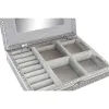Jewelry box Home ESPRIT Silver Natural Wood Aluminium 27,5 x 20 x 5,4 cm