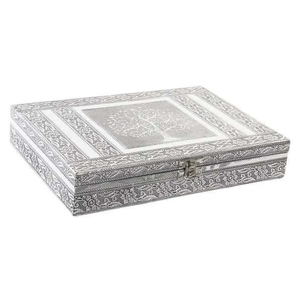 Korurasia Home ESPRIT Hopeinen Luonnollinen Puu Alumiini 27,5 x 20 x 5,4 cm