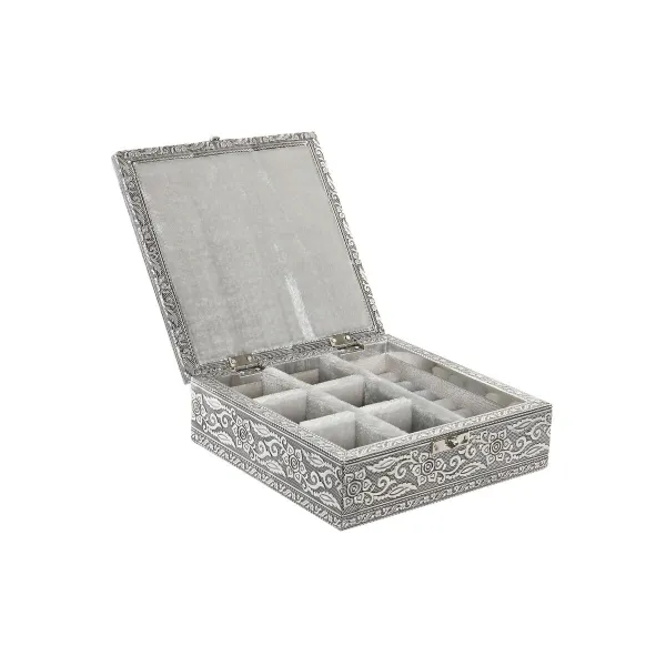 Korurasia Home ESPRIT Hopeinen Luonnollinen Puu Alumiini 18 x 18 x 6 cm