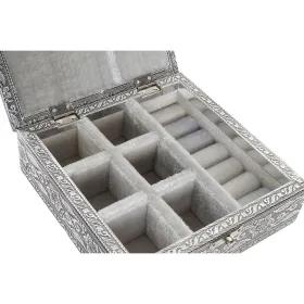 Шкатулка Home ESPRIT Серебристый Натуральный Деревянный Алюминий 18 x 18 x 6 cm