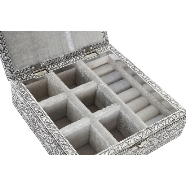 Korurasia Home ESPRIT Hopeinen Luonnollinen Puu Alumiini 18 x 18 x 6 cm