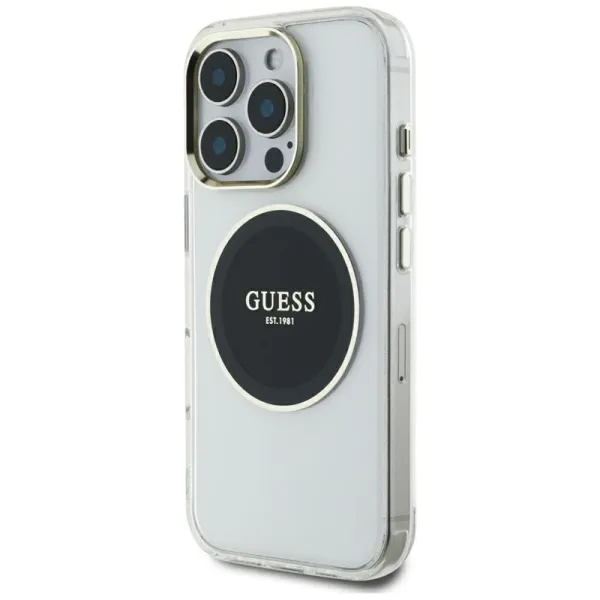 Guess IML Metal Colored Circle Classic Logo MagSafe - Case for iPhone 16 Pro Max (black)