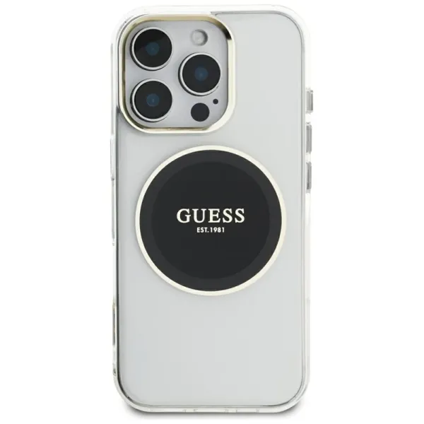Guess IML Metal Colored Circle Classic Logo MagSafe - Case for iPhone 16 Pro Max (black)