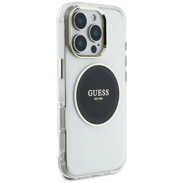 Guess IML Metal Colored Circle Classic Logo MagSafe - Case for iPhone 16 Pro Max (black)