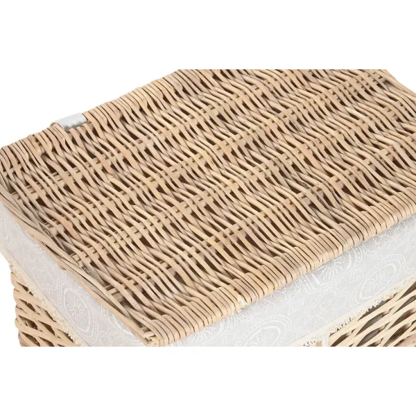 Pyykkikori Home ESPRIT Luonnollinen korihuonekalut Boho 47 x 35 x 55 cm 5 Kappaletta