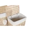 Pyykkikori Home ESPRIT Luonnollinen korihuonekalut Boho 47 x 35 x 55 cm 5 Kappaletta