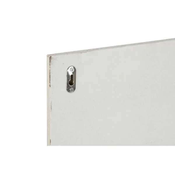 Sienu dekors Home ESPRIT Balts Dabisks Scandi Baloni 80 x 6 x 80 cm