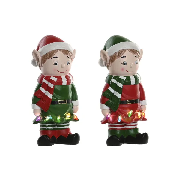 Новогоднее украшение Home ESPRIT Разноцветный Эльф 15 X 13 X 32 cm (2 штук)