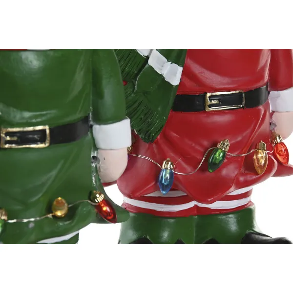 Ziemassvētku Nieciņš Home ESPRIT Daudzkrāsains Elfs 15 X 13 X 32 cm (2 gb.)