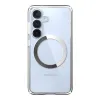 Speck Presidio Perfect-Clear Magnet - Case for Samsung Galaxy S25 / S24 MagSafe (Clear / Chrome Finish / Serene Silver)