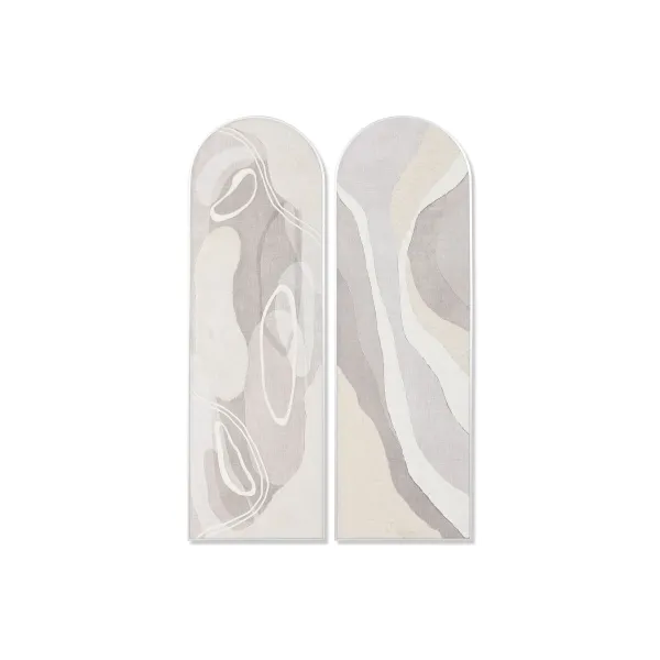 Kangas Home ESPRIT Valkoinen Beige Abstrakti Kaupunki 52 X 4 X 167 CM 53 X 4 X 168 CM (2 osaa)
