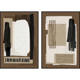Полотно Home ESPRIT Коричневый Чёрный Абстракция город 63 x 4 x 93 cm (2 штук)